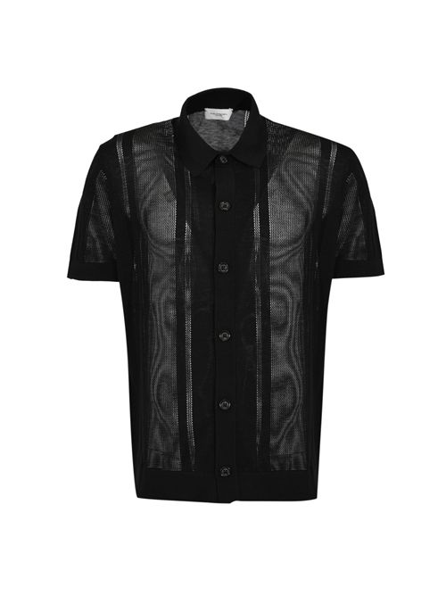 Camicia in maglia di seta e cotone Nero Paolo Pecora | A033 F2009000